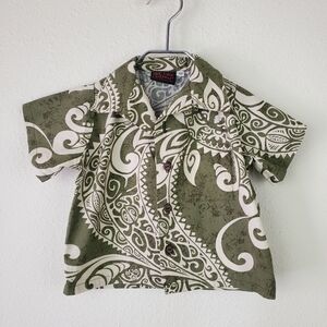 Hot Lava Clothing Kids Green and White Shirt